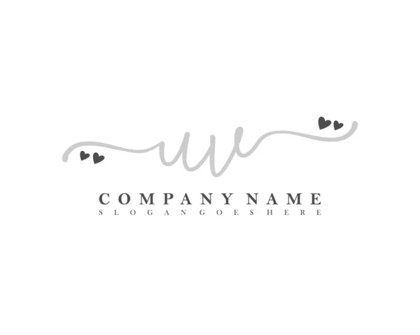 Logotipo Feminino Caligrafia Inicial Assinatura Inicial Maquiagem Casamento Moda Com —  Vetores de Stock