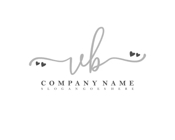 Initial Handschrift Feminines Logo Der Erstunterschrift Make Hochzeit Mode Mit — Stockvektor