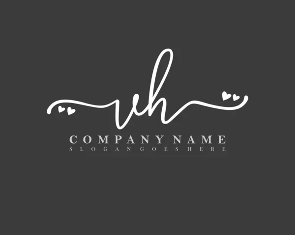 Initiale Écriture Féminine Logo Signature Initiale Maquillage Mariage Mode Avec — Image vectorielle