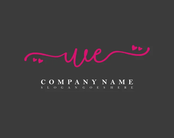 Initiale Écriture Logo Féminin Signature Initiale Maquillage Mariage Mode Avec — Image vectorielle