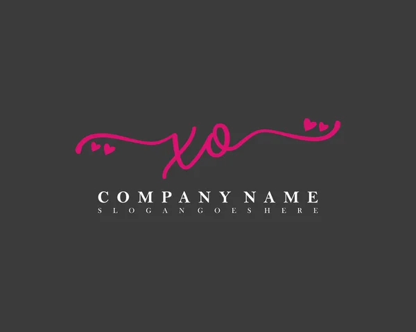 Inicial Caligrafía Femenina Logotipo Firma Inicial Maquillaje Boda Moda Con — Archivo Imágenes Vectoriales