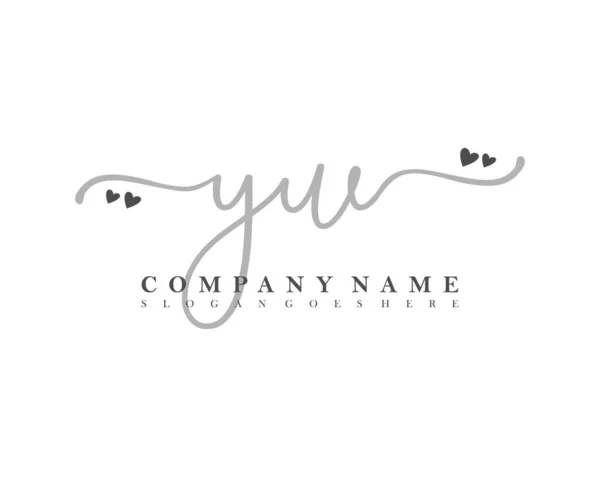 Inicial Escritura Femenina Logotipo Firma Inicial Maquillaje Boda Moda Con — Archivo Imágenes Vectoriales
