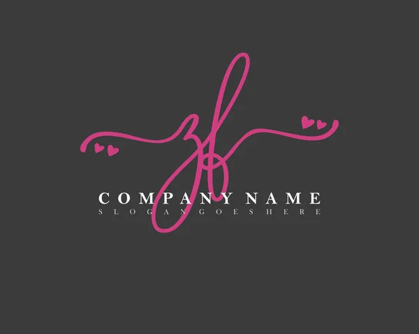 Écriture Initiale Logo Féminin Signature Initiale Maquillage Mariage Mode Avec — Image vectorielle