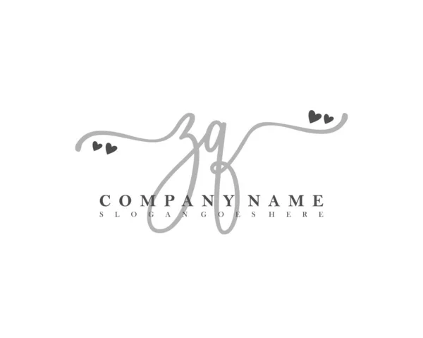 Iniziale Calligrafia Logo Femminile Della Firma Iniziale Trucco Matrimonio Moda — Vettoriale Stock