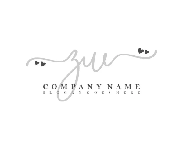 Écriture Initiale Logo Féminin Signature Initiale Maquillage Mariage Mode Avec — Image vectorielle