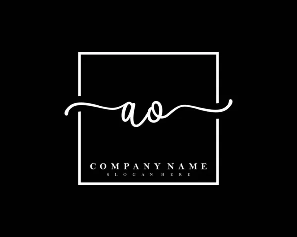 Logotipo Caligrafia Inicial Assinatura Inicial Maquiagem Casamento Moda Quadro Quadrado —  Vetores de Stock