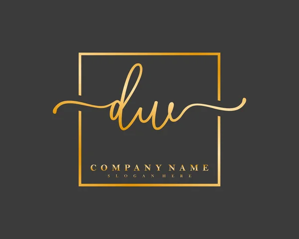 Logotipo Inicial Caligrafia Assinatura Inicial Maquiagem Casamento Moda Quadro Quadrado —  Vetores de Stock