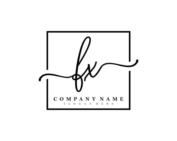 Logo Écriture Initial Signature Initiale Maquillage Mariage Mode Dans Cadre — Image vectorielle