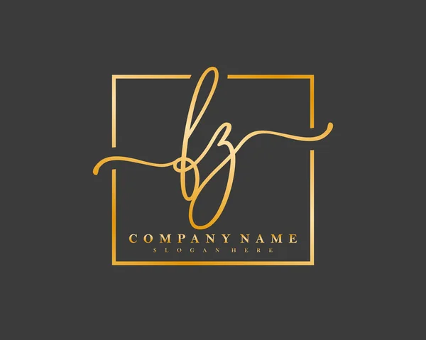 Logotipo Inicial Caligrafia Assinatura Inicial Maquiagem Casamento Moda Quadro Quadrado — Vetor de Stock