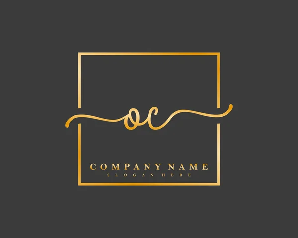 Ursprunglig Handstil Logotyp För Första Signatur Make Bröllop Mode Fyrkantig — Stock vektor