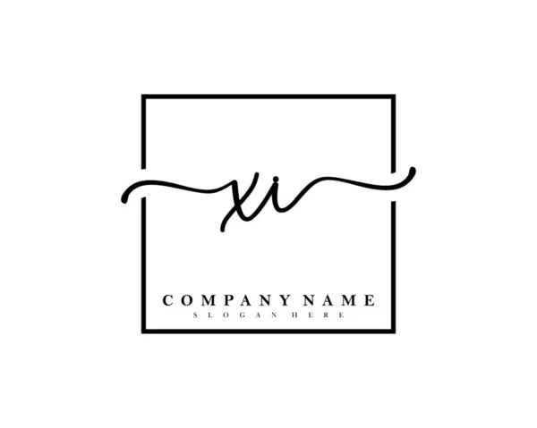 Logotipo Caligrafia Inicial Assinatura Inicial Maquiagem Casamento Moda Quadro Quadrado —  Vetores de Stock