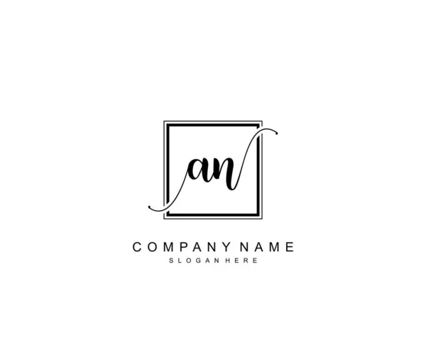 Initiële Schoonheid Monogram Elegant Logo Ontwerp Handschrift Logo Van Eerste — Stockvector