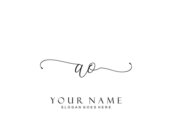 Początkowy Monogram Piękno Elegancki Projekt Logo Logo Pisma Początkowego Podpisu — Wektor stockowy