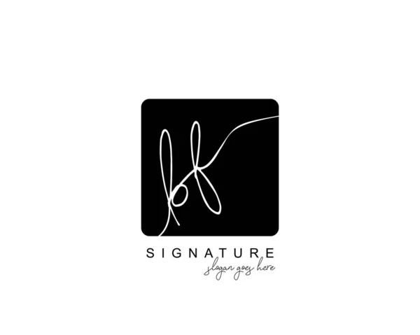 Initiële Schoonheid Monogram Elegant Logo Ontwerp Handschrift Logo Van Eerste — Stockvector