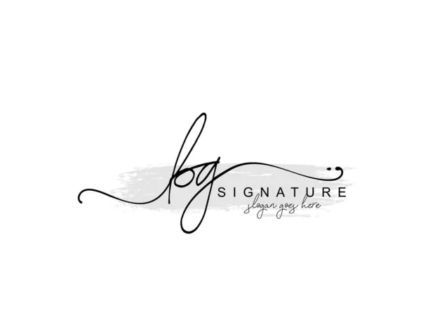 Initiële Schoonheid Monogram Elegant Logo Ontwerp Handschrift Logo Van Eerste — Stockvector