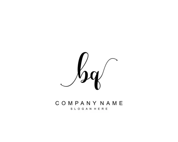 Monogramma Bellezza Iniziale Elegante Design Del Logo Logo Scrittura Mano — Vettoriale Stock