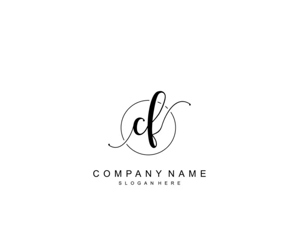 Monogramme Beauté Initial Design Élégant Logo Logo Manuscrit Signature Initiale — Image vectorielle