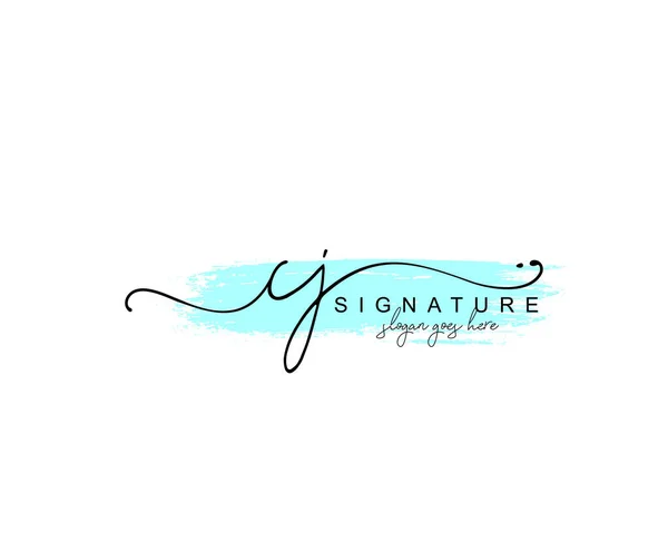 Monogramma Bellezza Iniziale Elegante Design Del Logo Logo Scrittura Mano — Vettoriale Stock