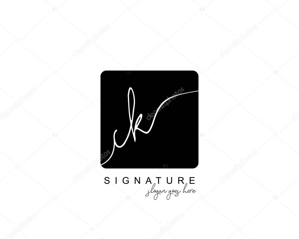 Initial CK beauty monogram and elegant logo design, handwriting logo of initial signature, wedding, fashion, floral and botanical with creative template.