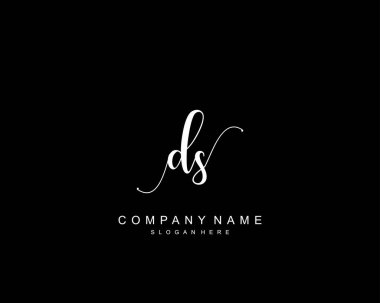 İlk DR güzellik monogramı ve zarif logo tasarımı, ilk imzadan oluşan el yazısı logosu, düğün, moda, çiçek ve yaratıcı şablona sahip botanik..