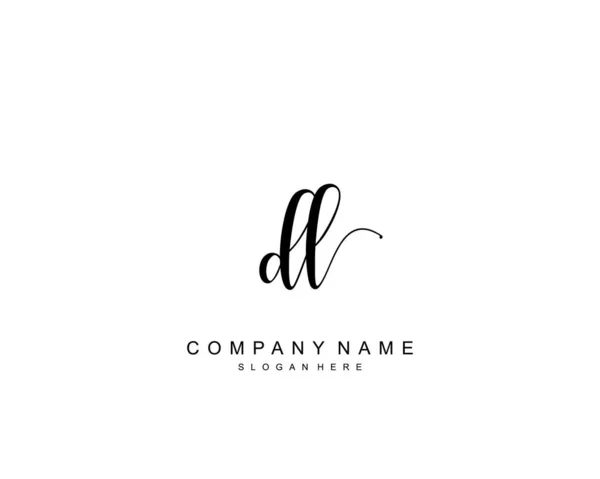 Monogramma Bellezza Iniziale Elegante Design Del Logo Logo Scrittura Mano — Vettoriale Stock