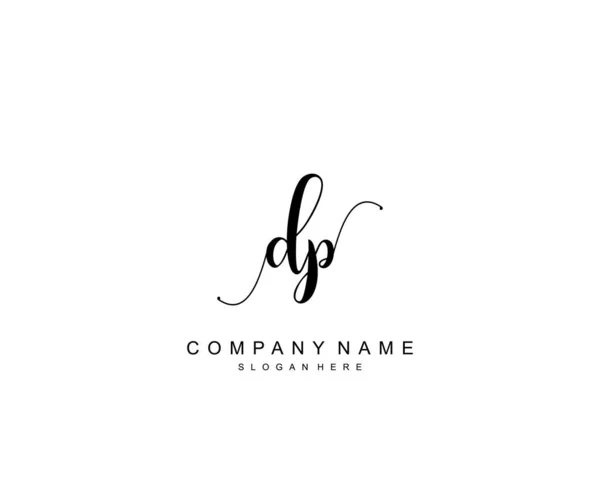 Monogramme Beauté Initial Design Élégant Logo Logo Manuscrit Signature Initiale — Image vectorielle