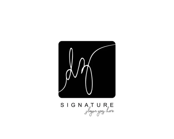 Monograma Belleza Inicial Diseño Logotipo Elegante Logotipo Escritura Mano Firma — Vector de stock