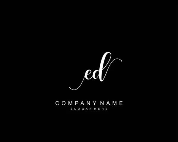 Monogramma Bellezza Iniziale Elegante Design Del Logo Logo Scrittura Mano — Vettoriale Stock