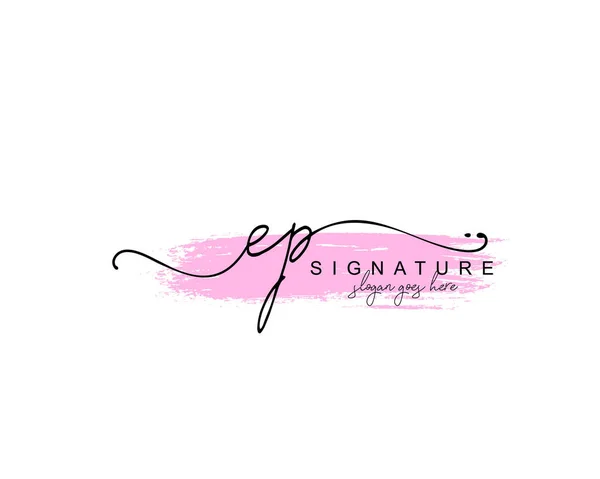 Monogramme Beauté Initial Design Élégant Logo Logo Manuscrit Signature Initiale — Image vectorielle