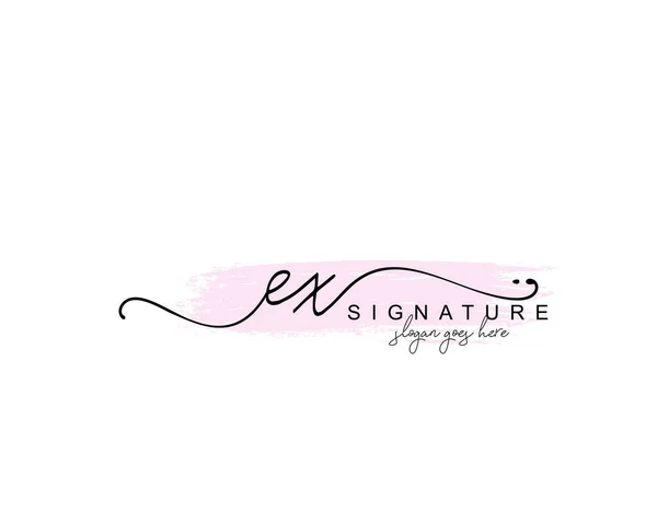 Monogramma Bellezza Iniziale Elegante Design Del Logo Logo Scrittura Mano — Vettoriale Stock