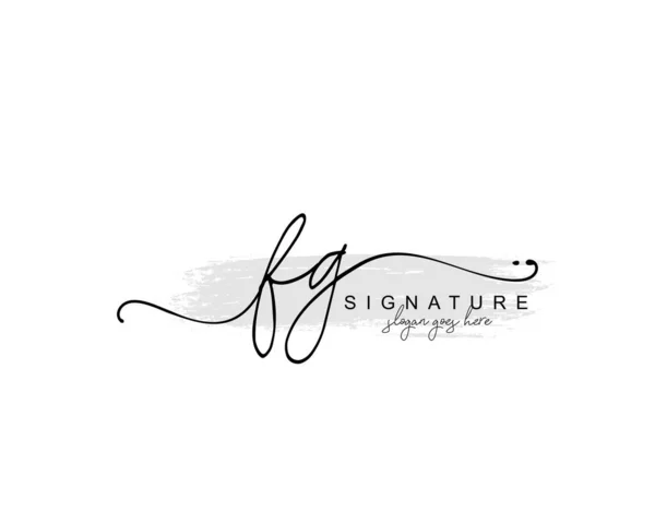 Monogramma Bellezza Iniziale Elegante Design Del Logo Logo Scrittura Mano — Vettoriale Stock