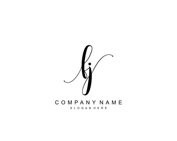 Monogramme Beauté Initial Design Élégant Logo Logo Manuscrit Signature Initiale — Image vectorielle