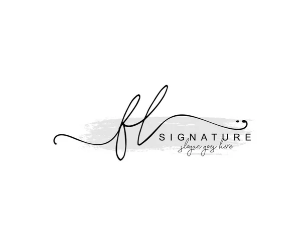 Erstes Schönheitsmonogramm Und Elegantes Logo Design Handschrift Logo Der Erstsignatur — Stockvektor