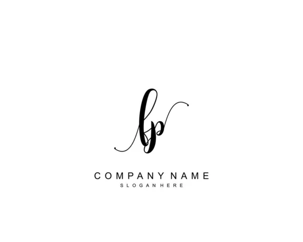 Monogramma Bellezza Iniziale Elegante Design Del Logo Logo Scrittura Mano — Vettoriale Stock