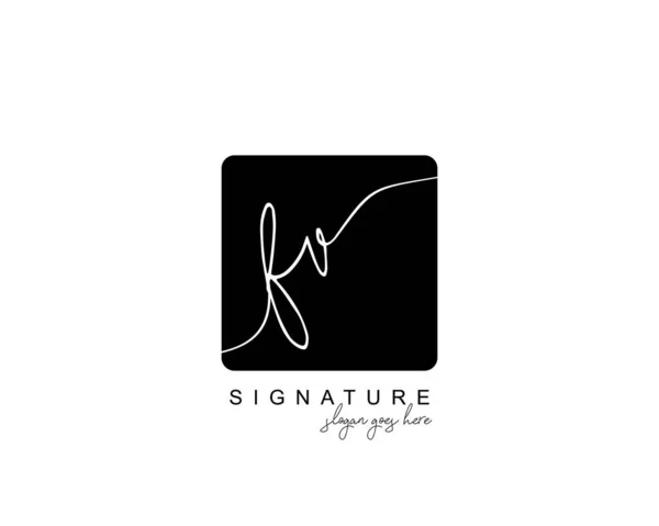 Monograma Belleza Inicial Diseño Logotipo Elegante Logotipo Escritura Mano Firma — Vector de stock