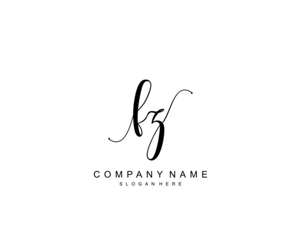 Monogramma Bellezza Iniziale Elegante Design Del Logo Logo Scrittura Mano — Vettoriale Stock