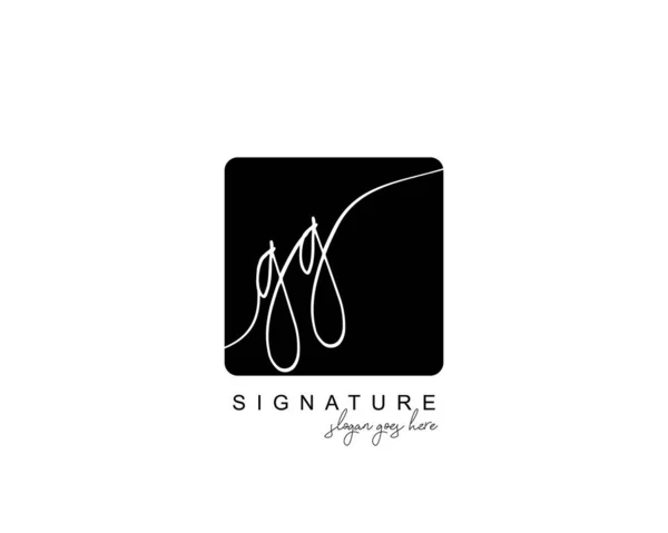 初期のGg美しさのモノグラムとエレガントなロゴデザイン 創造的なテンプレートと初期の署名 結婚式 ファッション 花や植物の手書きのロゴ — ストックベクタ