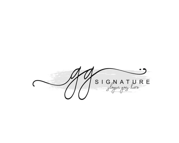 Monogramme Beauté Initial Design Élégant Logo Logo Manuscrit Signature Initiale — Image vectorielle