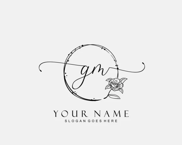 Initial gm beauty monogram and elegant logo design