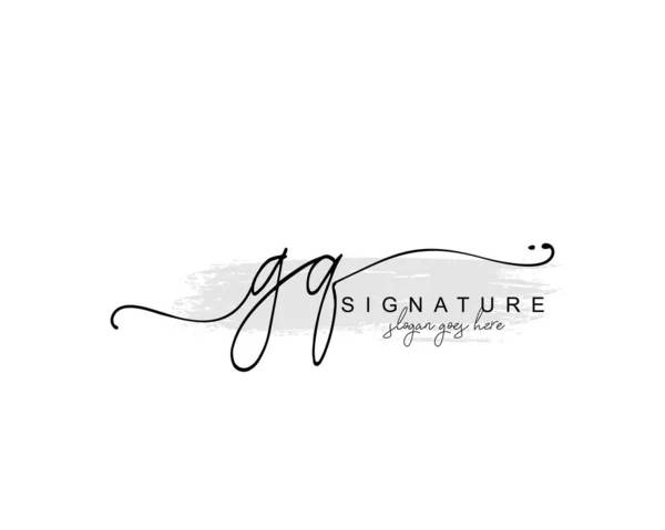 Initial Beauty Monogram Elegant Logo Design Handwriting Logo Initial Signature — Stock Vector