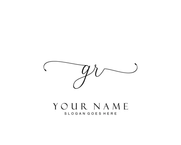 Monograma Belleza Inicial Diseño Logotipo Elegante Logotipo Escritura Mano Firma — Vector de stock