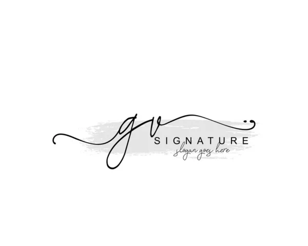 Iniziale Monogramma Bellezza Elegante Design Del Logo Logo Scrittura Mano — Vettoriale Stock