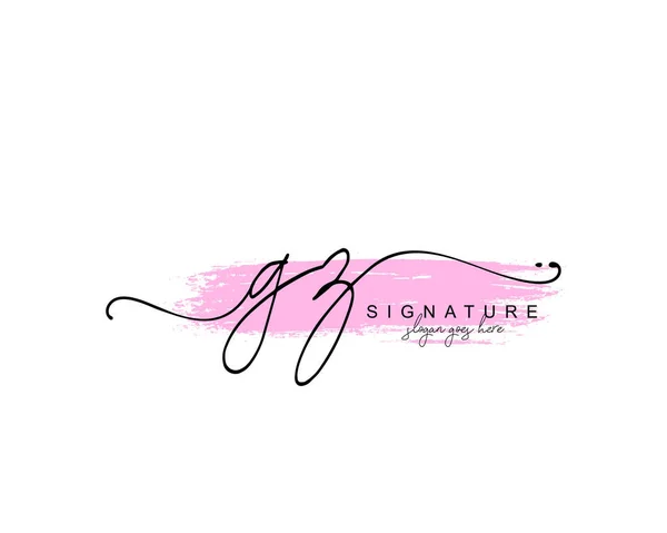 Monograma Belleza Inicial Diseño Logotipo Elegante Logotipo Escritura Mano Firma — Vector de stock