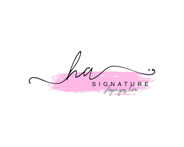 Monograma Belleza Inicial Diseño Logotipo Elegante Logotipo Escritura Mano Firma — Vector de stock