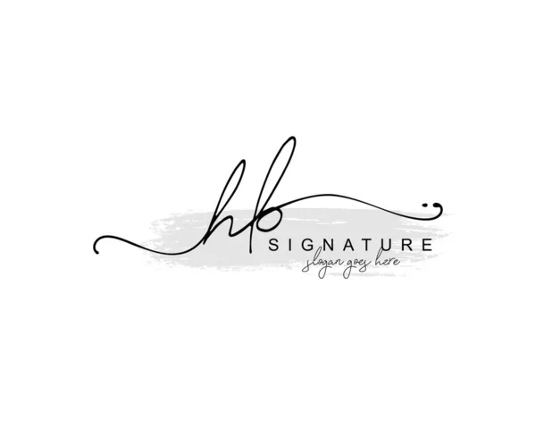 Initiële Schoonheid Monogram Elegant Logo Ontwerp Handschrift Logo Van Eerste — Stockvector