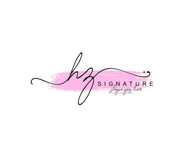 Monograma Belleza Inicial Diseño Logotipo Elegante Logotipo Escritura Mano Firma — Vector de stock