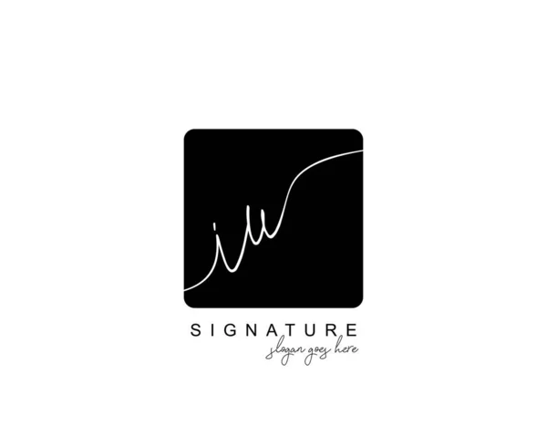 Initiële Schoonheid Monogram Elegant Logo Ontwerp Handschrift Logo Van Eerste — Stockvector