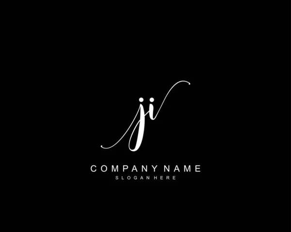 Initial Beauty Monogram Elegant Logo Design Handwriting Logo Initial Signature — Stock Vector