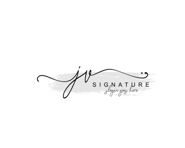 Monogramme Beauté Initial Design Élégant Logo Logo Manuscrit Signature Initiale — Image vectorielle