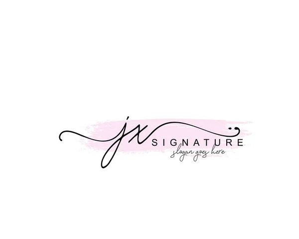 Initiële Schoonheid Monogram Elegant Logo Ontwerp Handschrift Logo Van Eerste — Stockvector